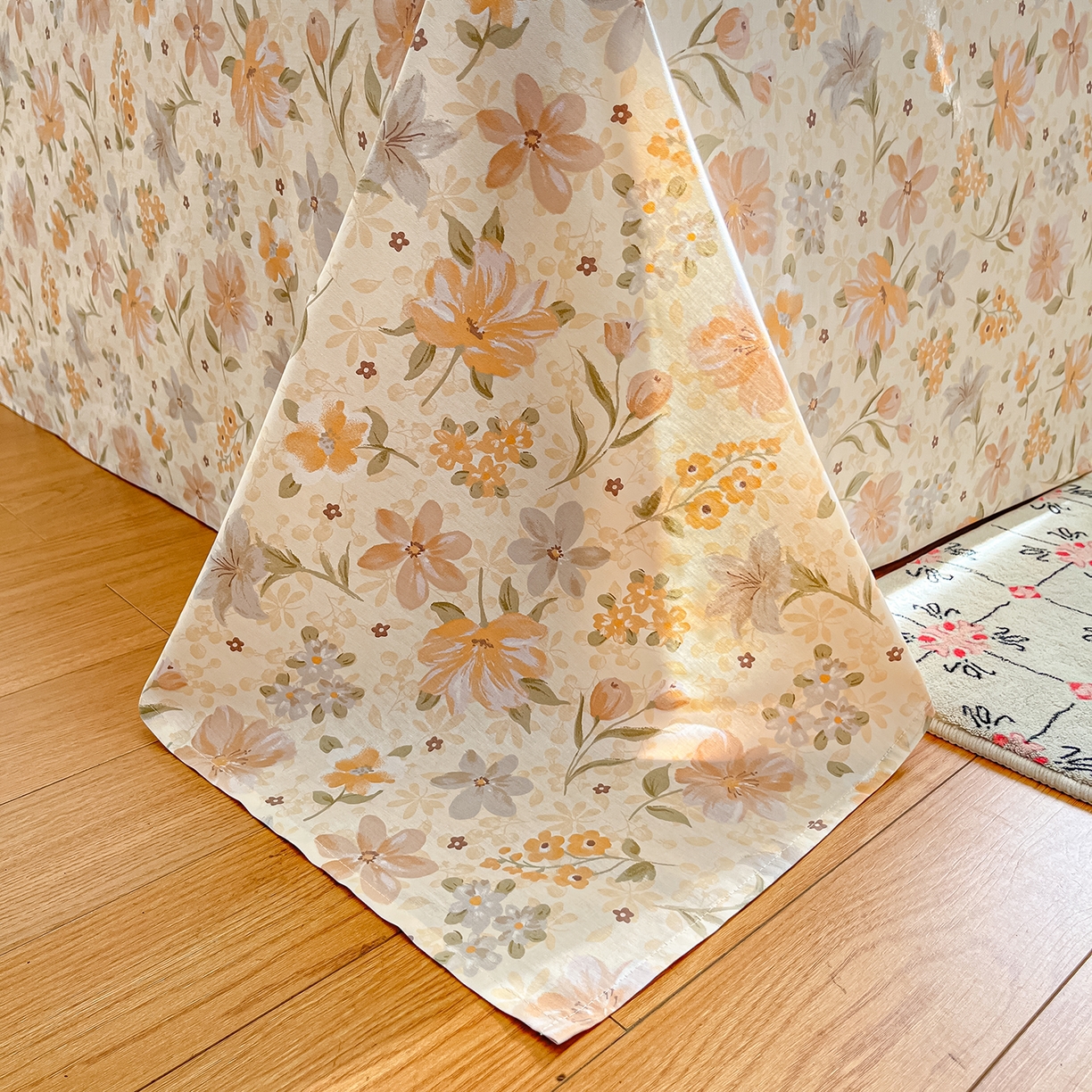 91家纺网 家纺一手货源 找家纺 花梦欣 2026新款全棉纯棉印花单品系列花卉款单被套被套单品单被套 苏糖咖