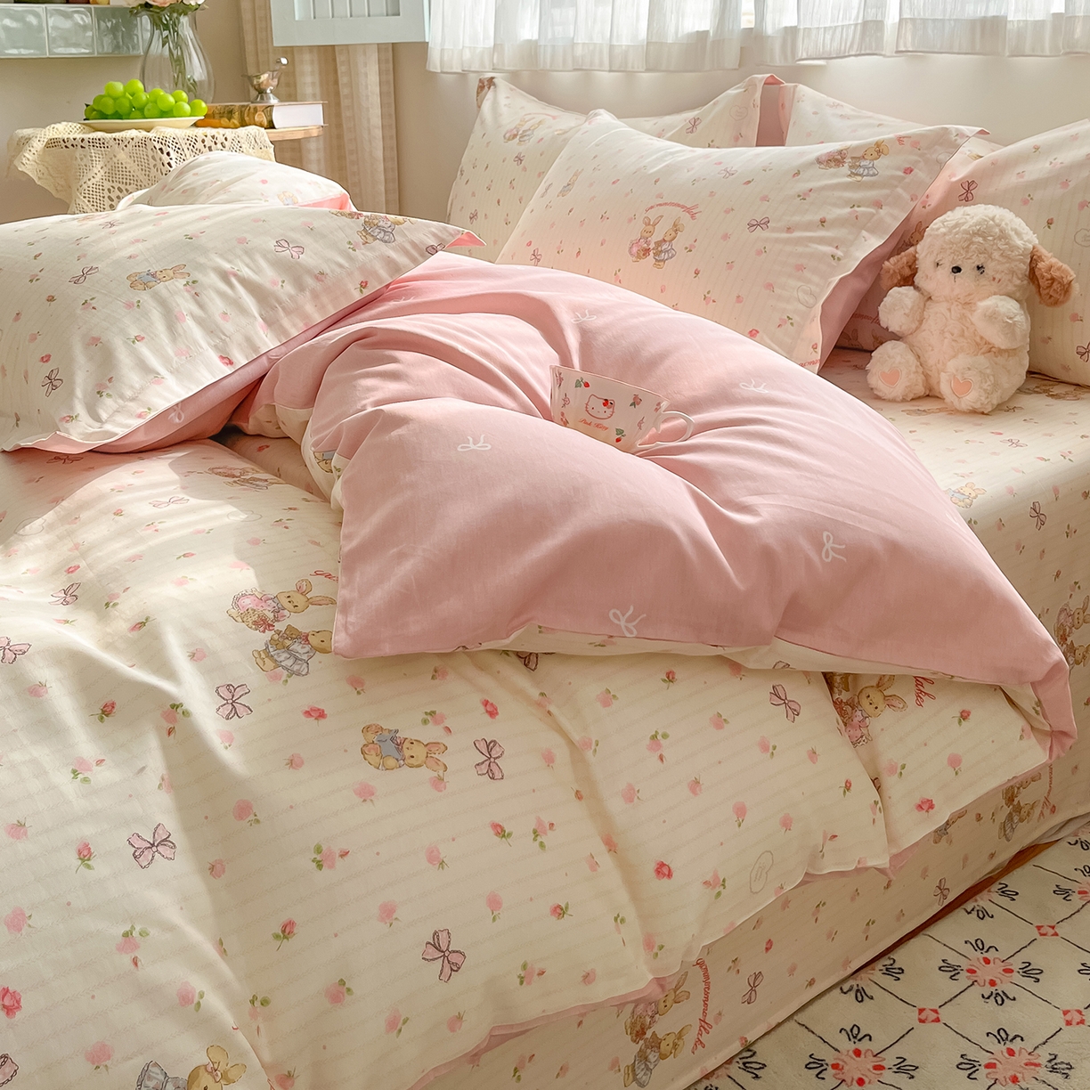 91家纺网 家纺一手货源 找家纺 花梦欣 2026新款全棉纯棉印花单品系列花卉款单被套被套单品单被套 甜蜜纪念日