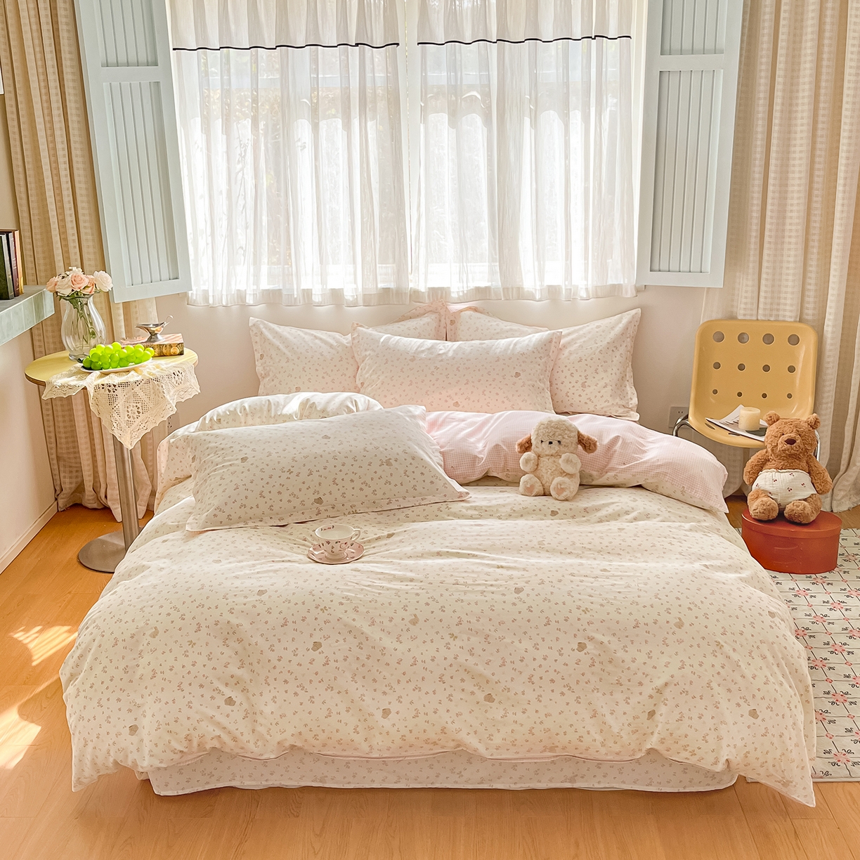 花梦欣 2026新款全棉纯棉印花单品系列花卉款单被套被套单品单被套 微花耳耳粉