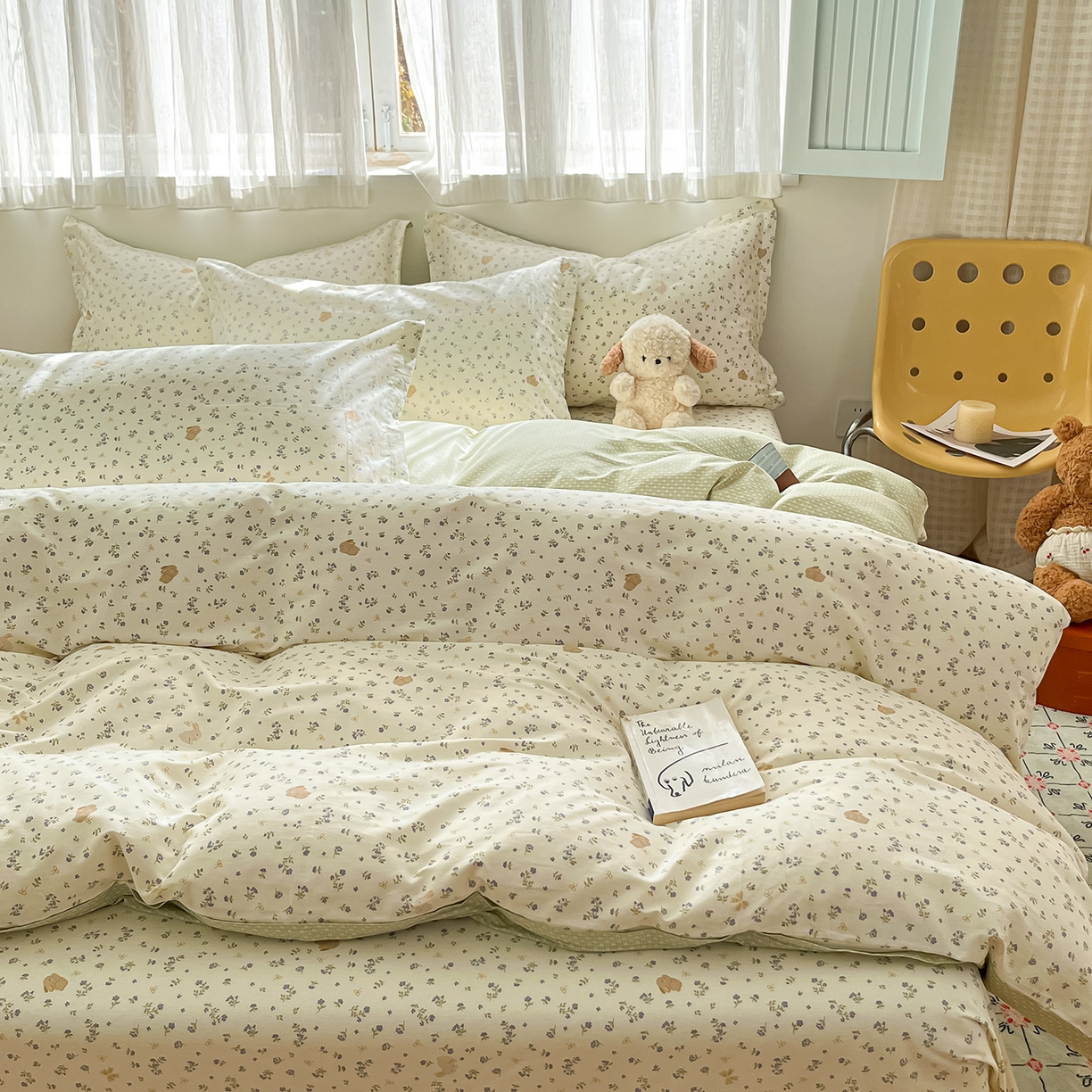 91家纺网 家纺一手货源 找家纺 花梦欣 2026新款全棉纯棉印花单品系列花卉款单被套被套单品单被套 微花耳耳蓝