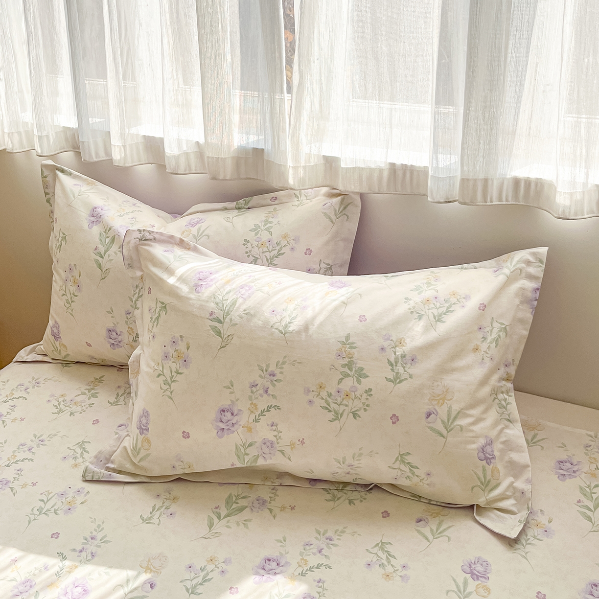 91家纺网 家纺一手货源 找家纺 花梦欣 2026新款全棉纯棉印花单品系列花卉款单被套被套单品单被套 芜晴花紫