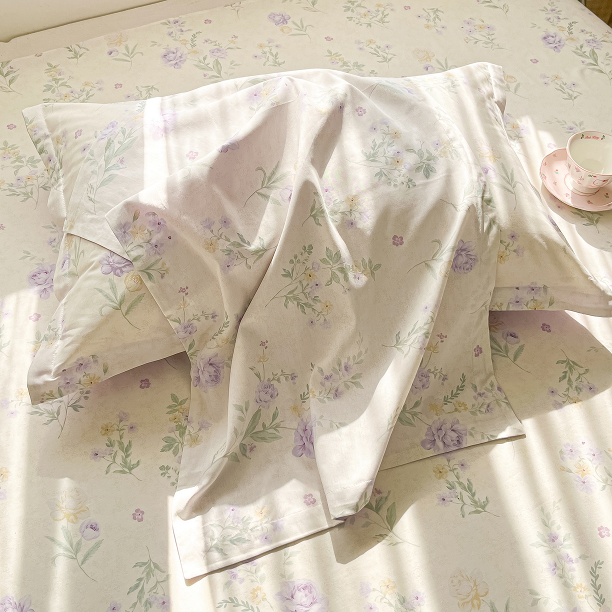 91家纺网 家纺一手货源 找家纺 花梦欣 2026新款全棉纯棉印花单品系列花卉款单被套被套单品单被套 芜晴花紫