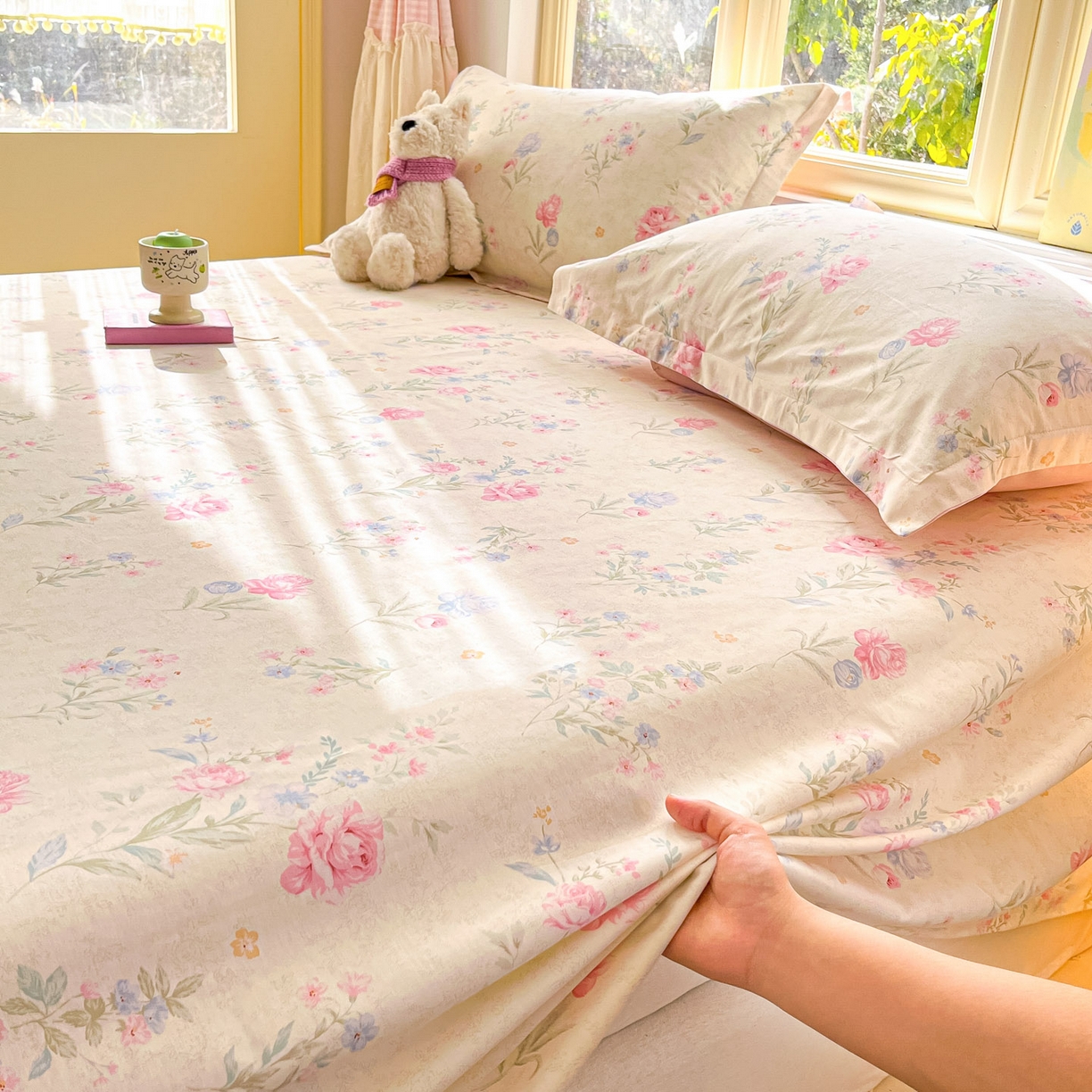 91家纺网 家纺一手货源 找家纺 莱通家纺 2026春夏新款全棉12868印花四件套单品系列-单床单 芜晴花