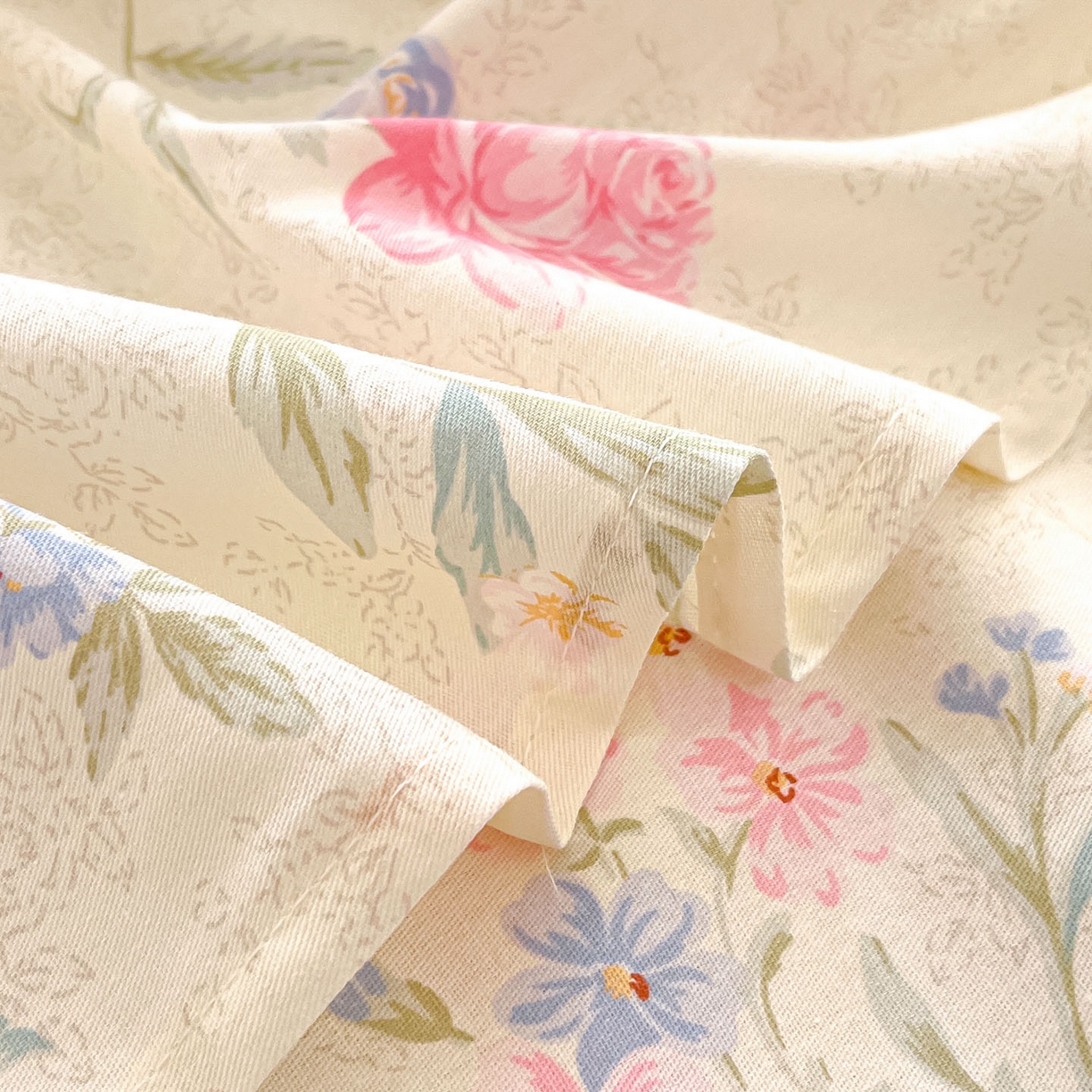 91家纺网 家纺一手货源 找家纺 莱通家纺 2026春夏新款全棉12868印花四件套单品系列-单床单 芜晴花