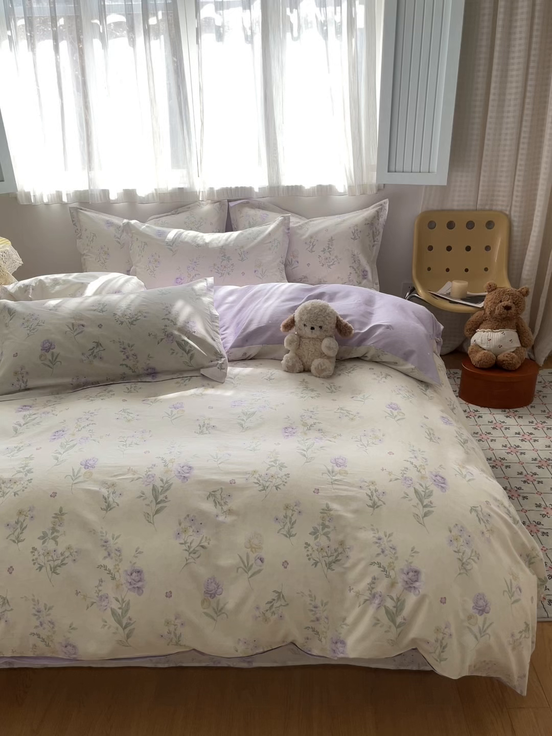 91家纺网 家纺一手货源 找家纺 花梦欣 2026新款全棉纯棉印花单品系列花卉款单被套被套单品单被套 芜晴花紫