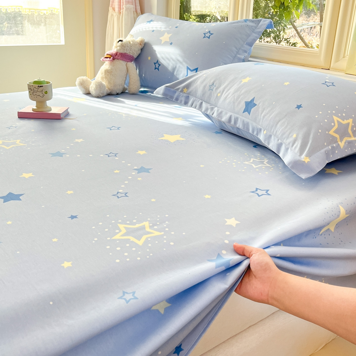 91家纺网 家纺一手货源 找家纺 莱通家纺 2026春夏新款全棉12868印花四件套单品系列-单床单 五星集