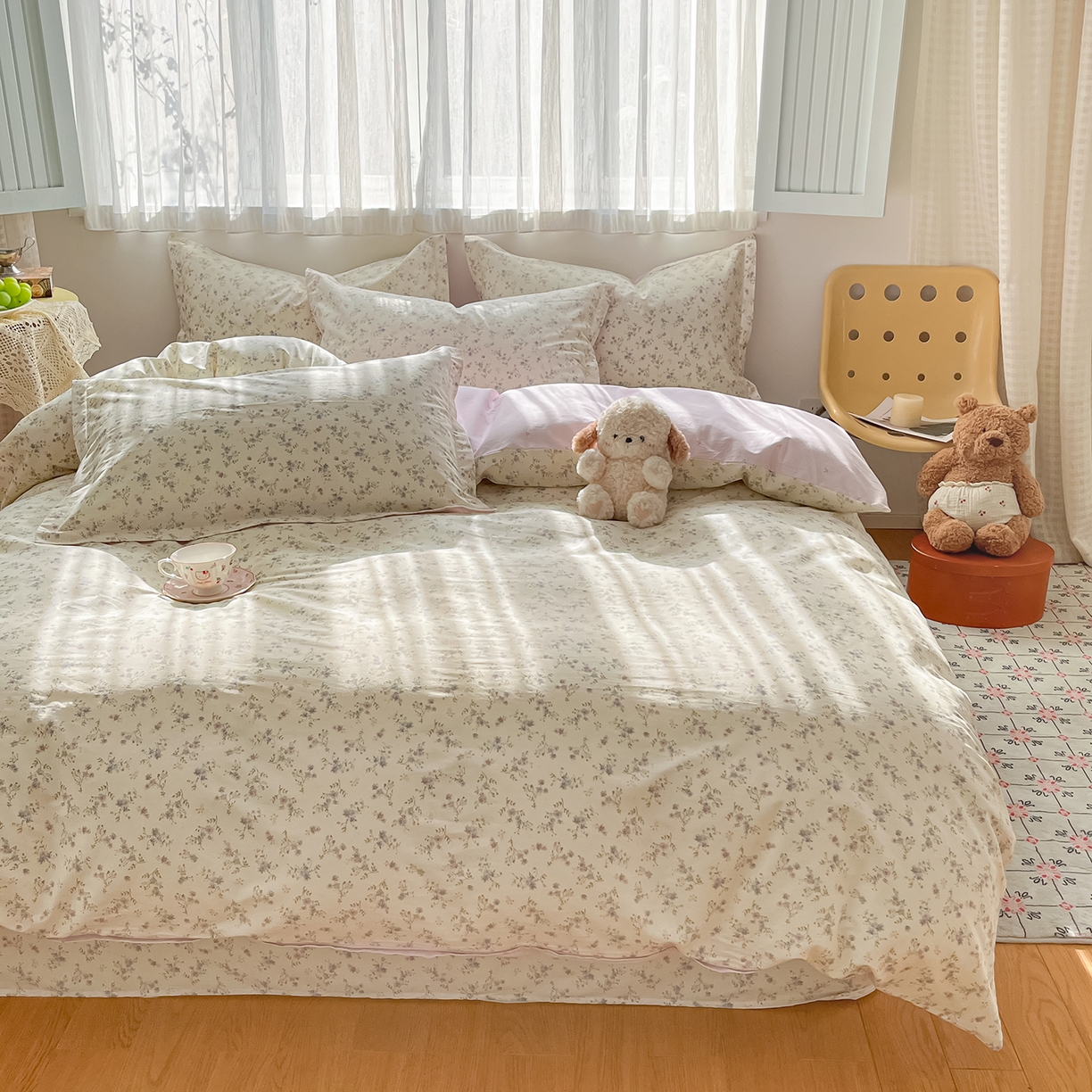 91家纺网 家纺一手货源 找家纺 花梦欣 2026新款全棉纯棉印花单品系列花卉款单被套被套单品单被套 星辰蔷薇