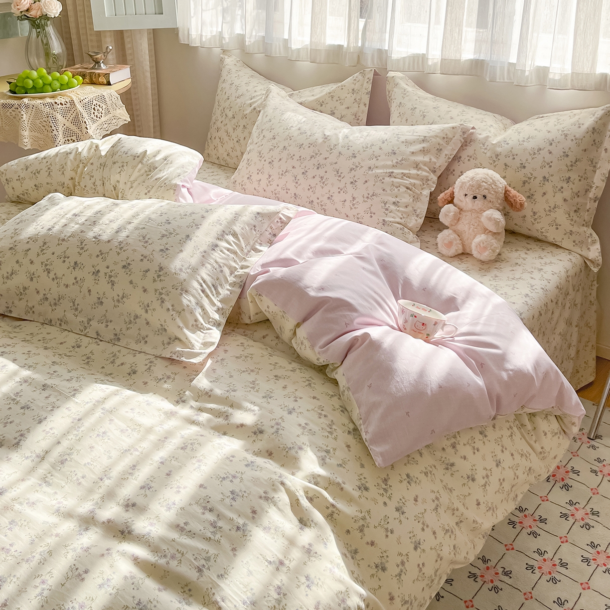 91家纺网 家纺一手货源 找家纺 花梦欣 2026新款全棉纯棉印花单品系列花卉款单被套被套单品单被套 星辰蔷薇