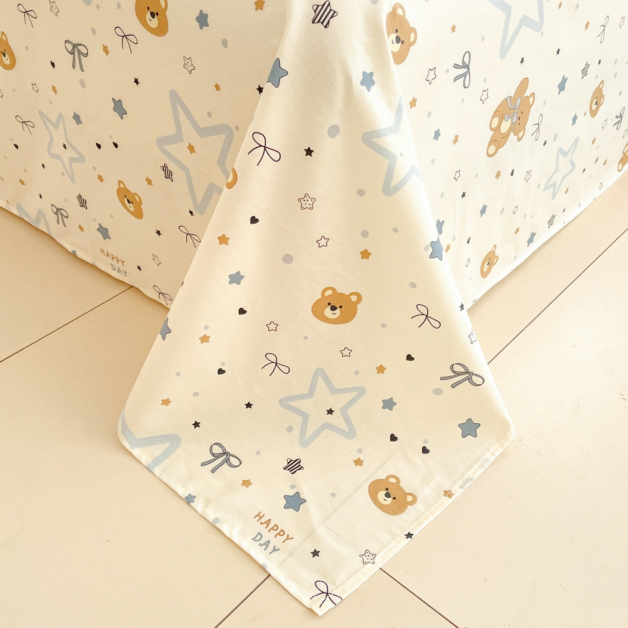 91家纺网 家纺一手货源 找家纺 莱通家纺 2026春夏新款全棉12868印花四件套单品系列-单床单 小熊天文馆