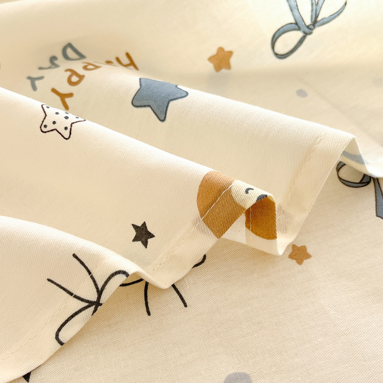 91家纺网 家纺一手货源 找家纺 莱通家纺 2026春夏新款全棉12868印花四件套单品系列-单床单 小熊天文馆