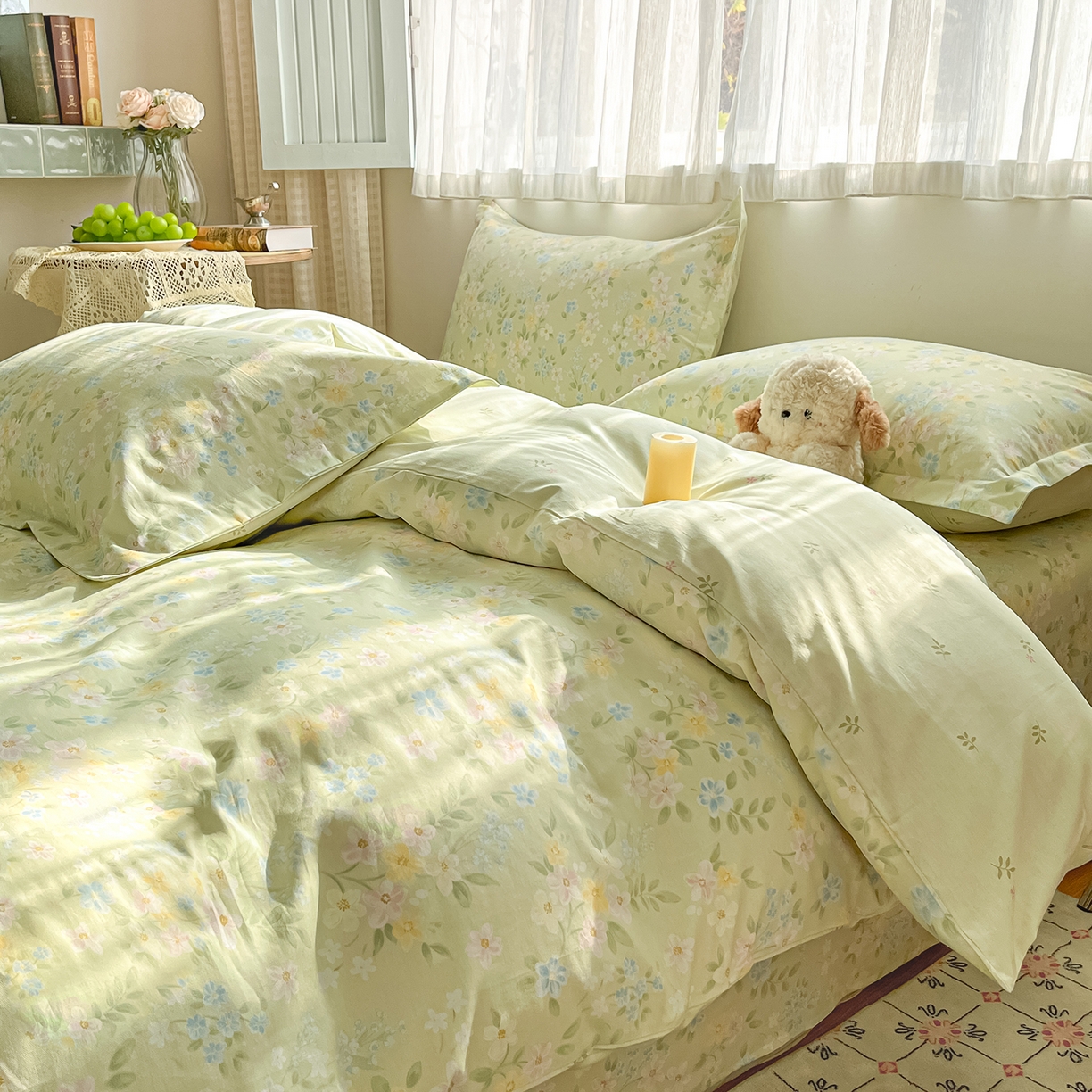 91家纺网 家纺一手货源 找家纺 花梦欣 2026新款全棉纯棉印花单品系列花卉款单被套被套单品单被套 徐徐花开