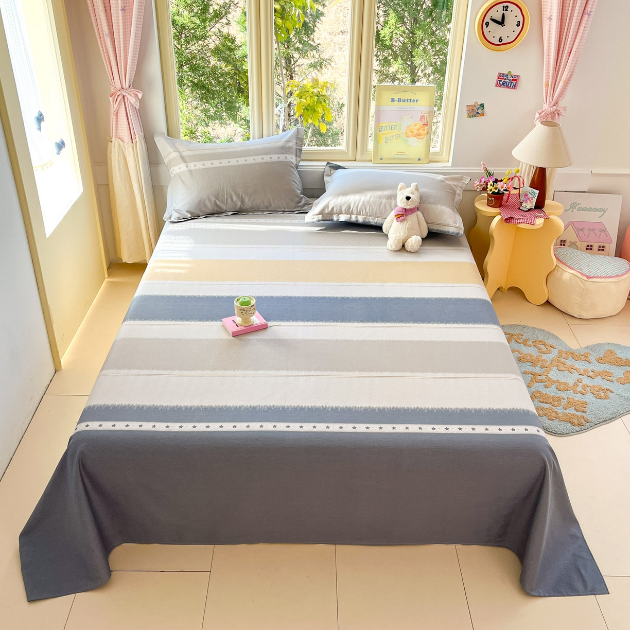 91家纺网 家纺一手货源 找家纺 莱通家纺 2026春夏新款全棉12868印花四件套单品系列-单床单 星辰大海