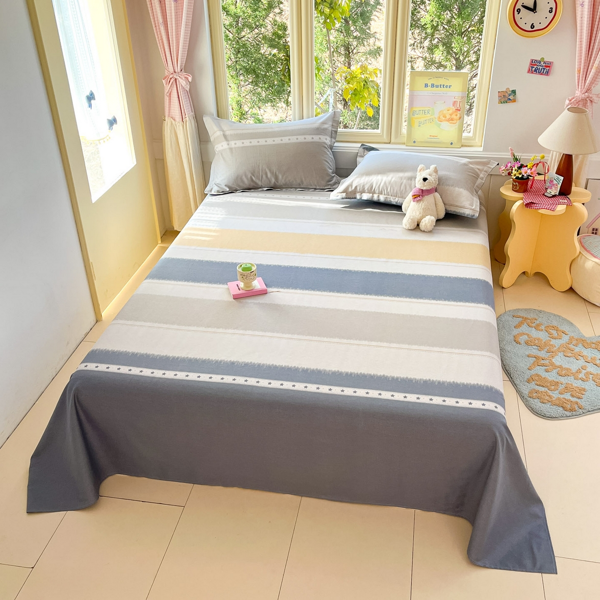 91家纺网 家纺一手货源 找家纺 莱通家纺 2026春夏新款全棉12868印花四件套单品系列-单床单 星辰大海