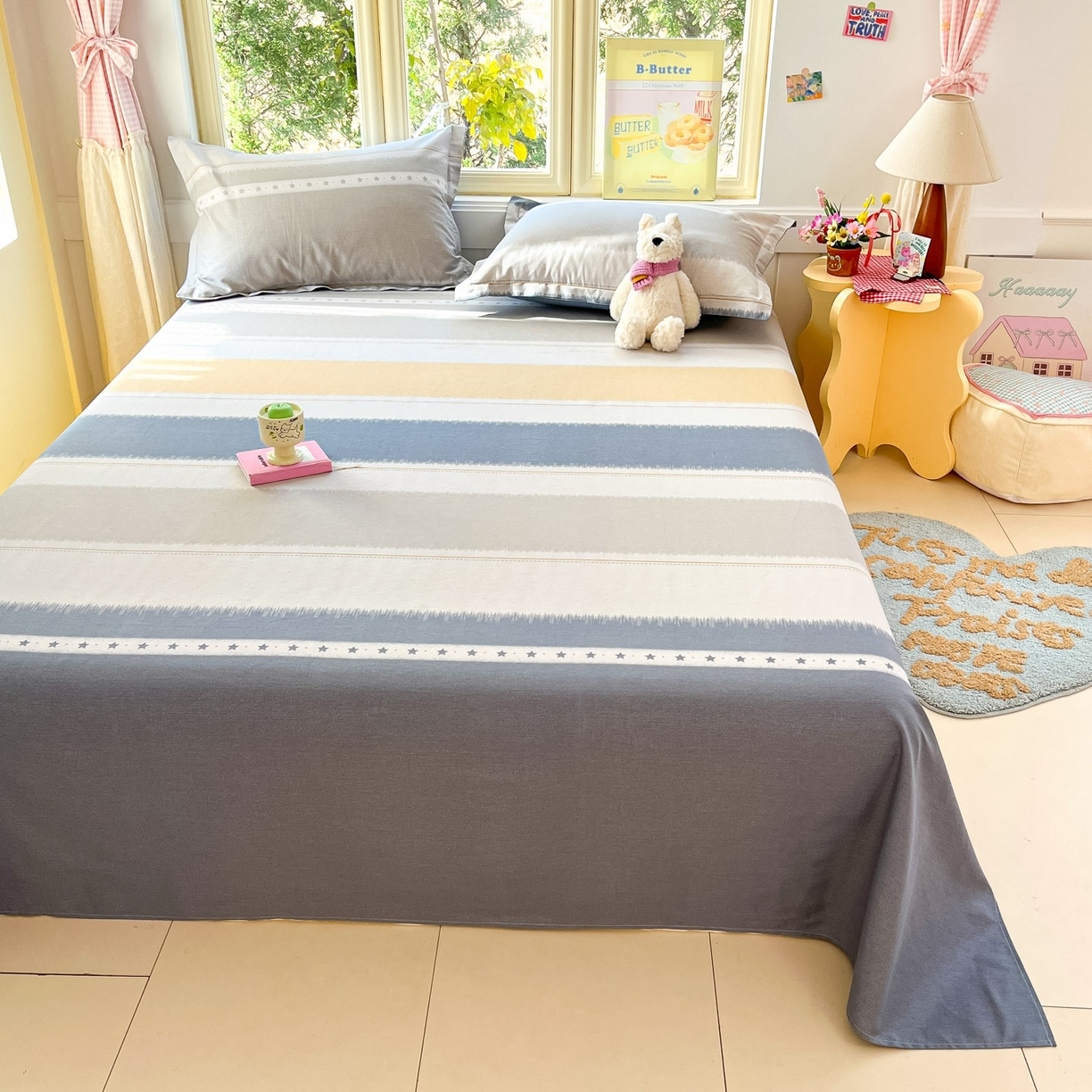 91家纺网 家纺一手货源 找家纺 莱通家纺 2026春夏新款全棉12868印花四件套单品系列-单床单 星辰大海