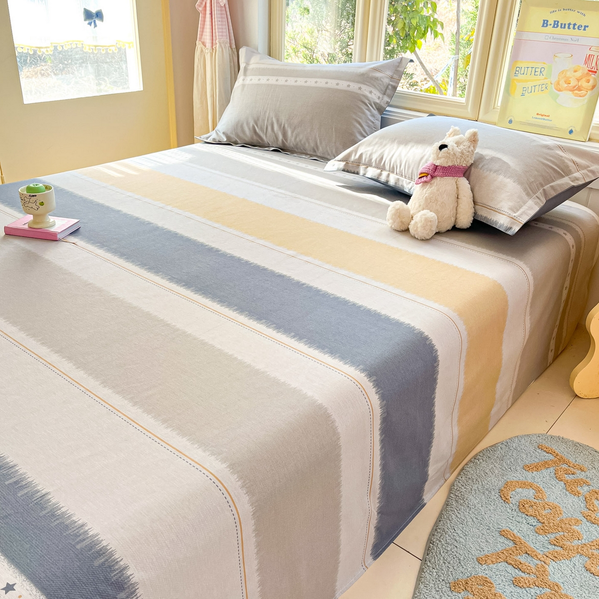 91家纺网 家纺一手货源 找家纺 莱通家纺 2026春夏新款全棉12868印花四件套单品系列-单床单 星辰大海