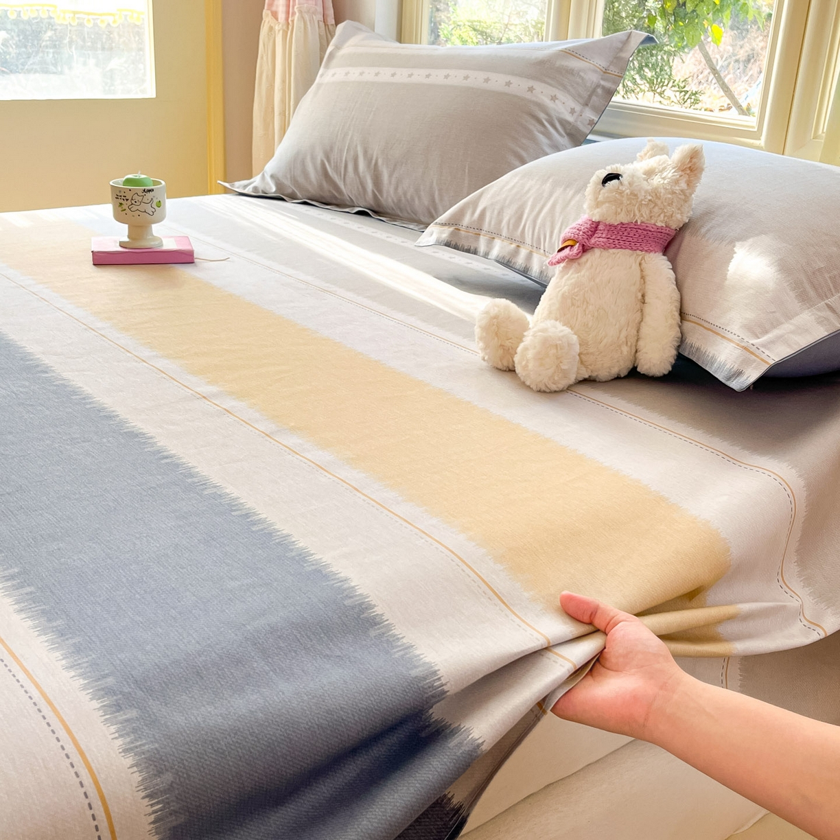 91家纺网 家纺一手货源 找家纺 莱通家纺 2026春夏新款全棉12868印花四件套单品系列-单床单 星辰大海