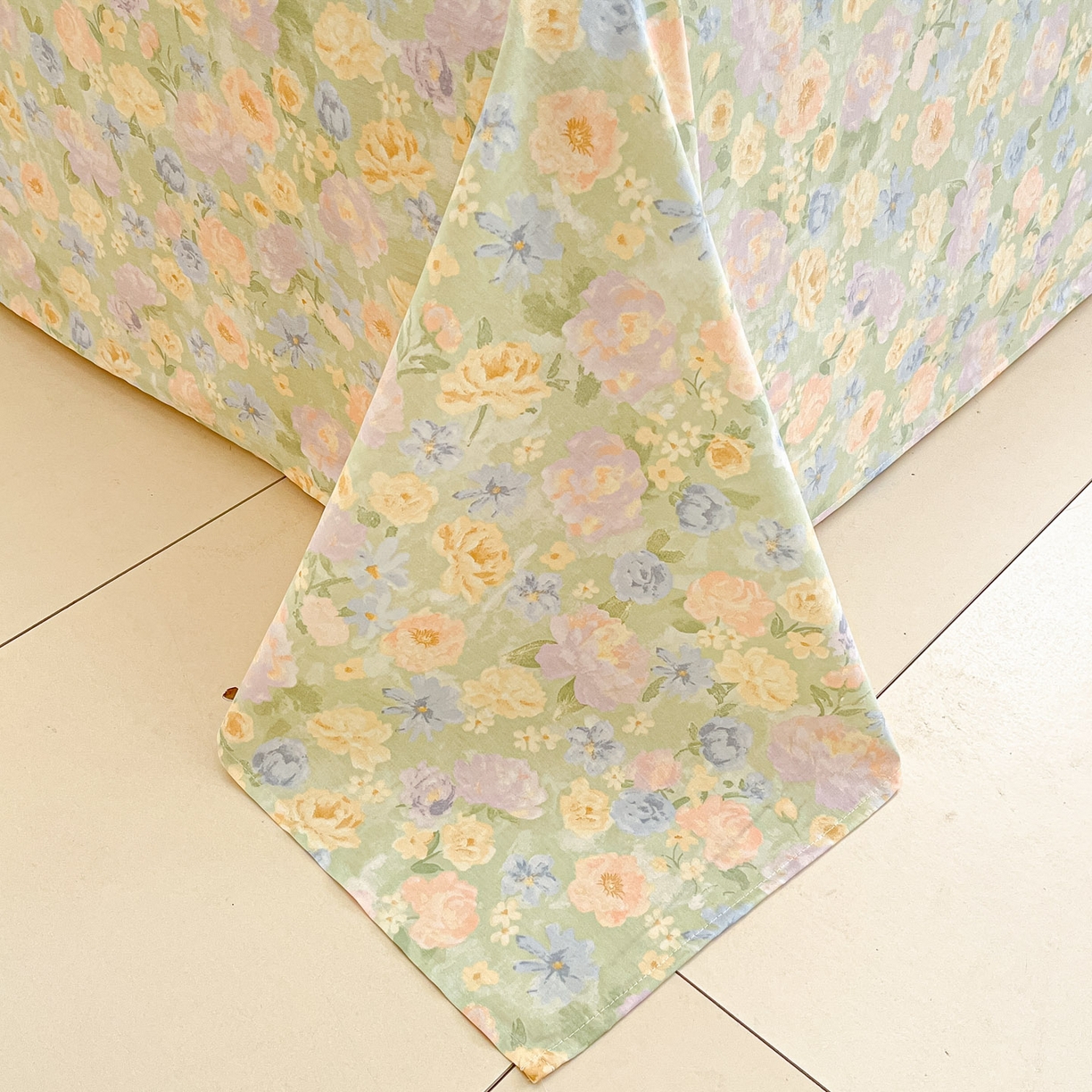 91家纺网 家纺一手货源 找家纺 莱通家纺 2026春夏新款全棉12868印花四件套单品系列-单床单 栀子花语