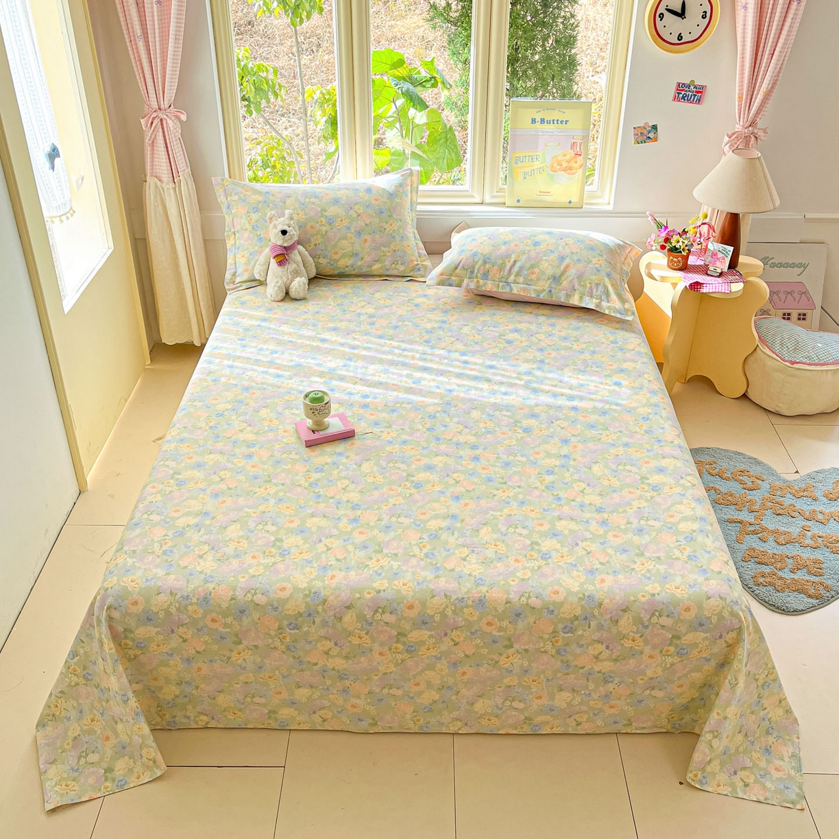 91家纺网 家纺一手货源 找家纺 莱通家纺 2026春夏新款全棉12868印花四件套单品系列-单床单 栀子花语