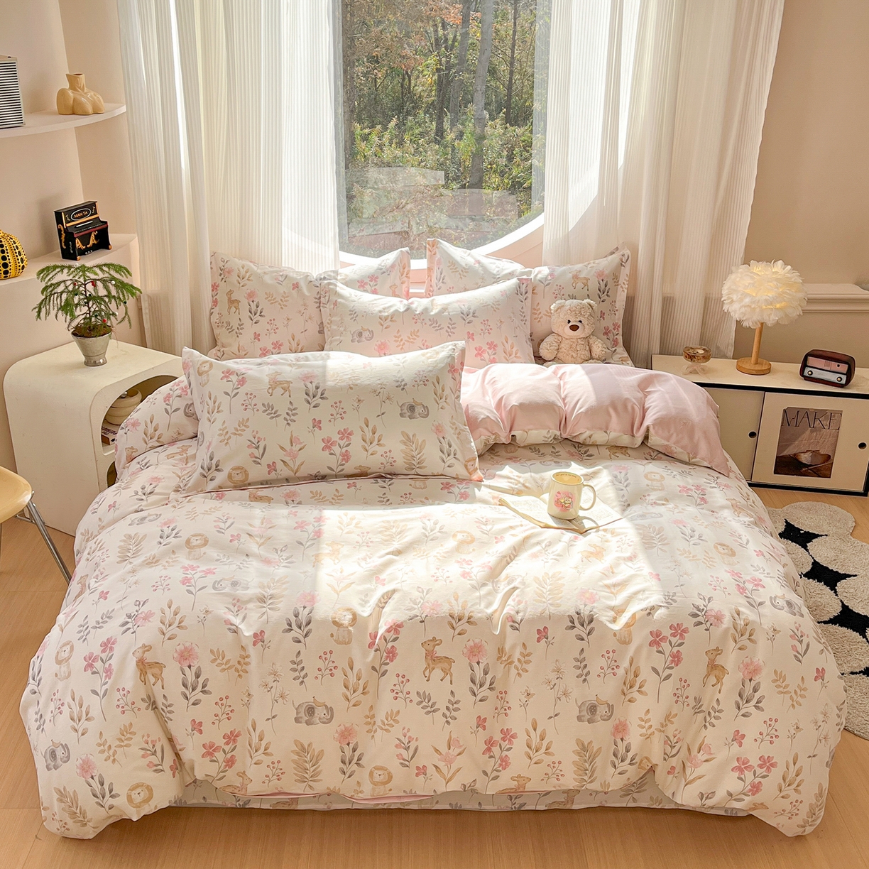 花梦欣 2026新款全棉纯棉印花单品系列花卉款单被套被套单品单被套 自然手记粉