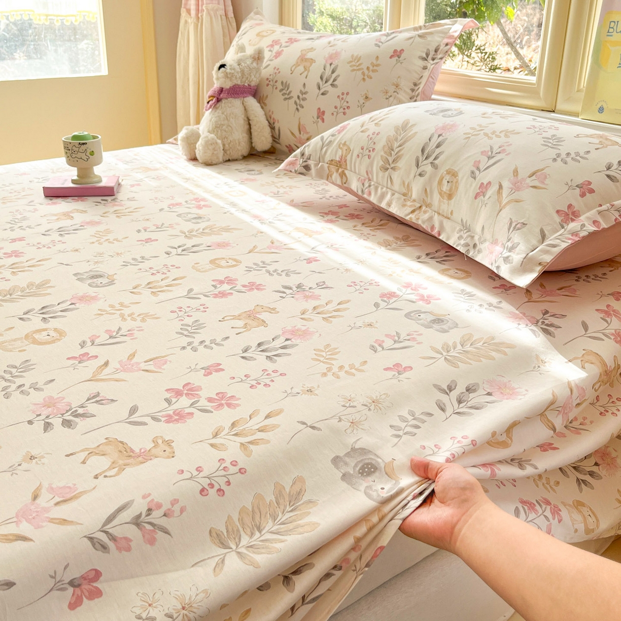 91家纺网 家纺一手货源 找家纺 莱通家纺 2026春夏新款全棉12868印花四件套单品系列-单床单 自然手记