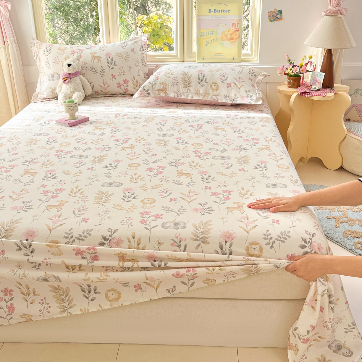 91家纺网 家纺一手货源 找家纺 莱通家纺 2026春夏新款全棉12868印花四件套单品系列-单床单 自然手记