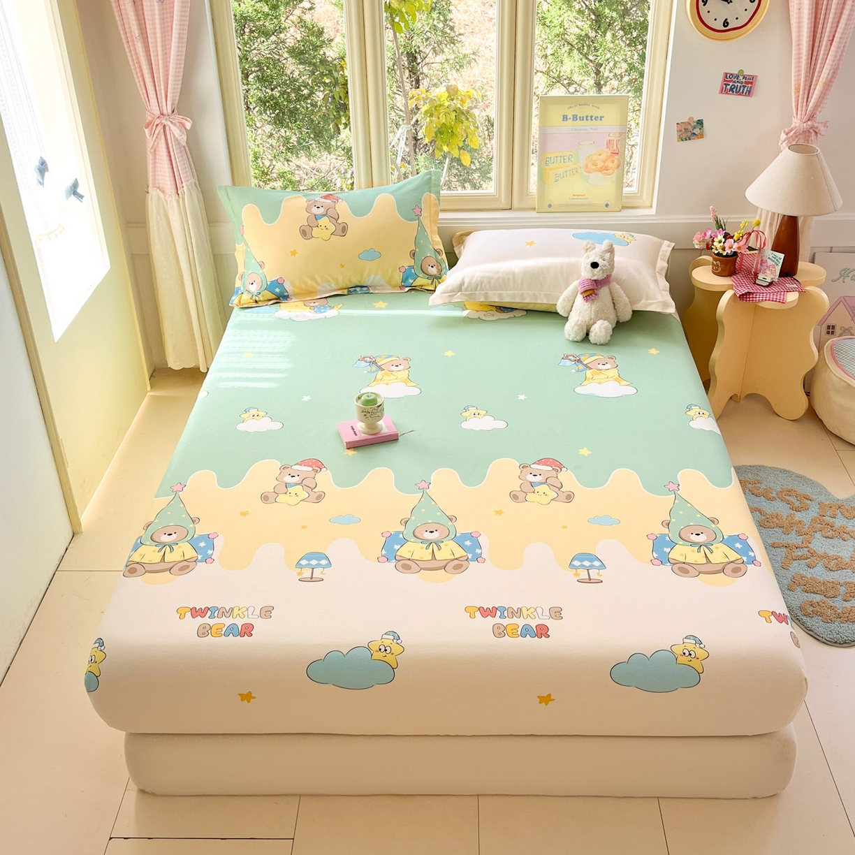 91家纺网 家纺一手货源 找家纺 （总）莱通家纺 2026春夏新款全棉12868印花四件套单品系列-单床笠