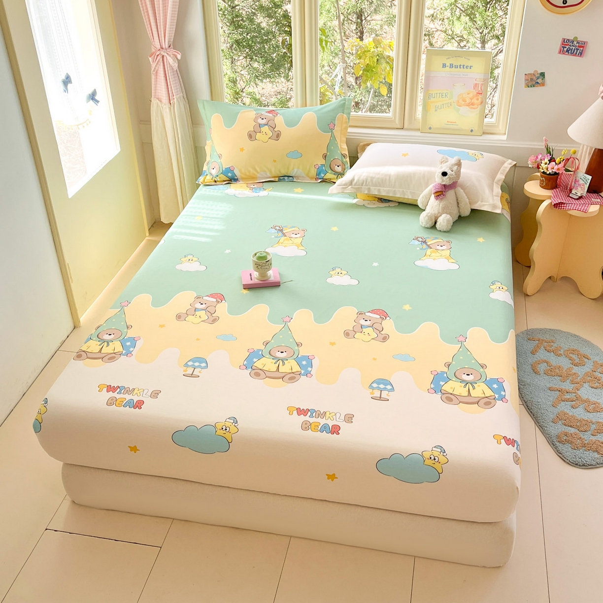 91家纺网 家纺一手货源 找家纺 （总）莱通家纺 2026春夏新款全棉12868印花四件套单品系列-单床笠