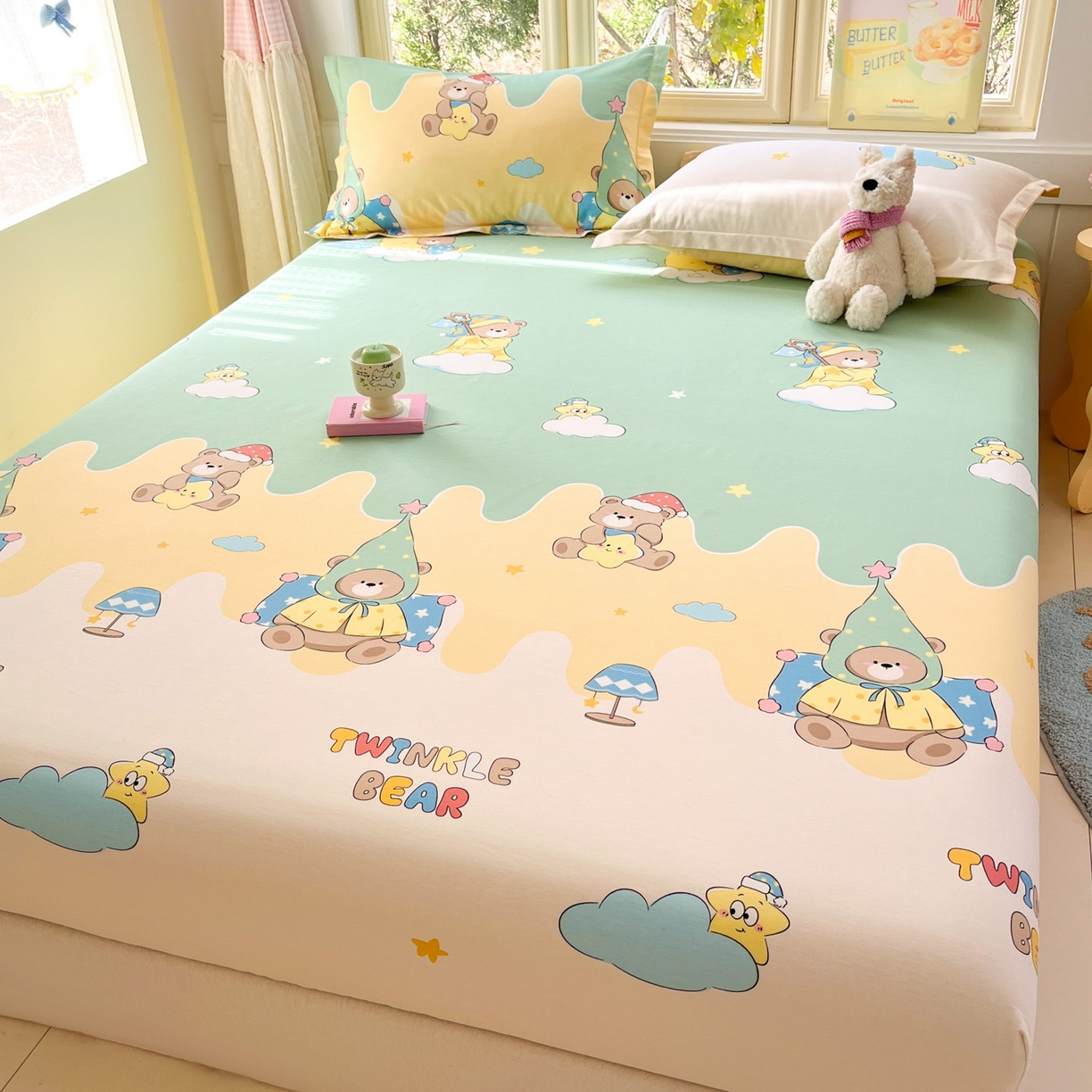 91家纺网 家纺一手货源 找家纺 （总）莱通家纺 2026春夏新款全棉12868印花四件套单品系列-单床笠