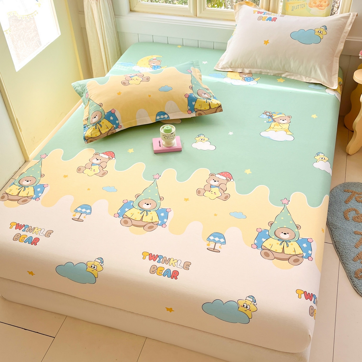 91家纺网 家纺一手货源 找家纺 （总）莱通家纺 2026春夏新款全棉12868印花四件套单品系列-单床笠