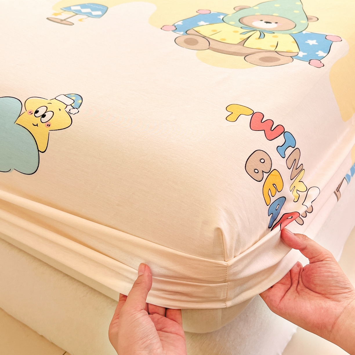 91家纺网 家纺一手货源 找家纺 （总）莱通家纺 2026春夏新款全棉12868印花四件套单品系列-单床笠