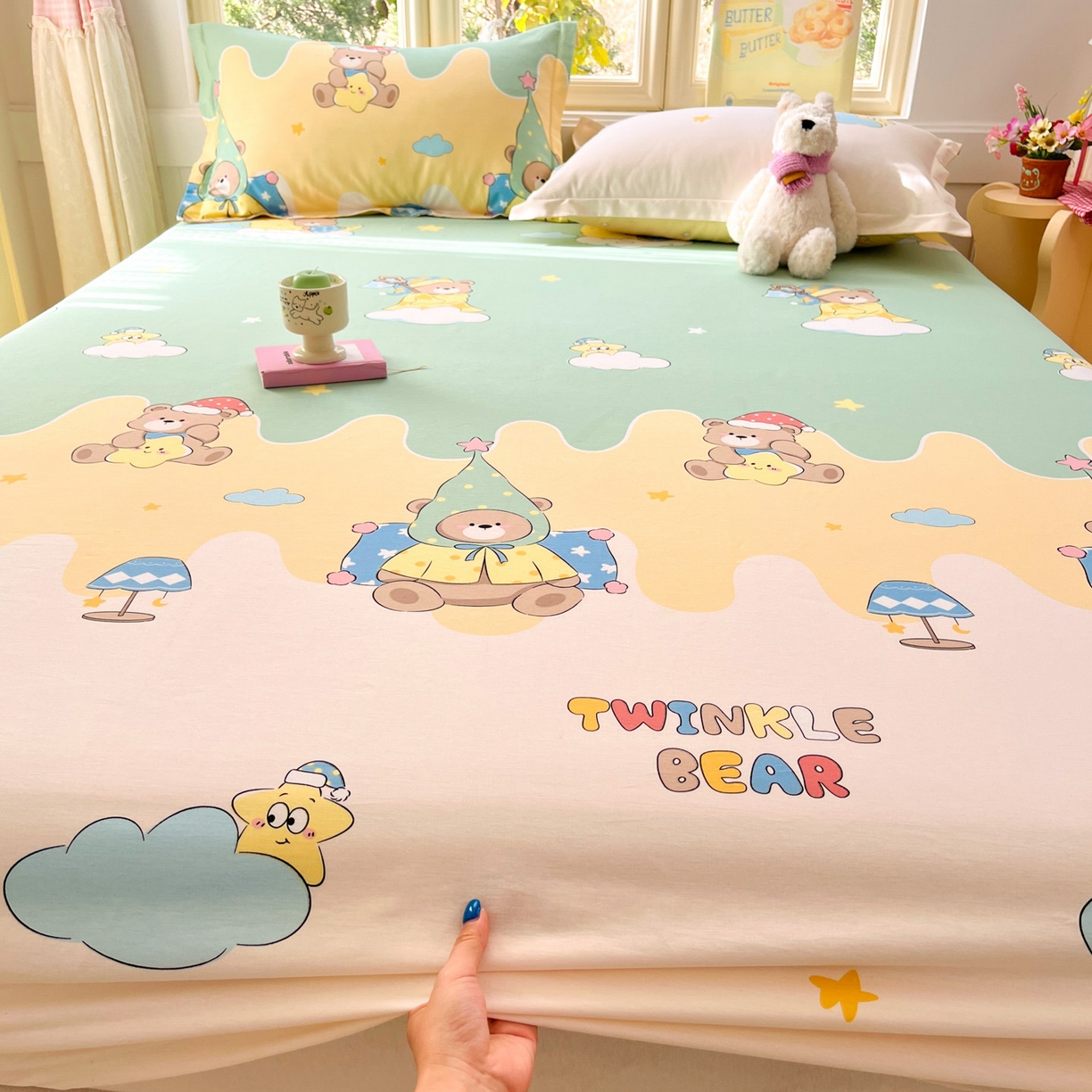 91家纺网 家纺一手货源 找家纺 （总）莱通家纺 2026春夏新款全棉12868印花四件套单品系列-单床笠