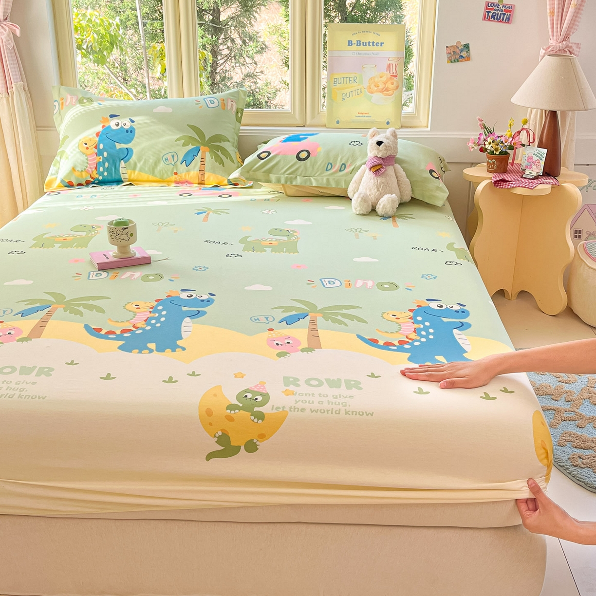 91家纺网 家纺一手货源 找家纺 （总）莱通家纺 2026春夏新款全棉12868印花四件套单品系列-单床笠