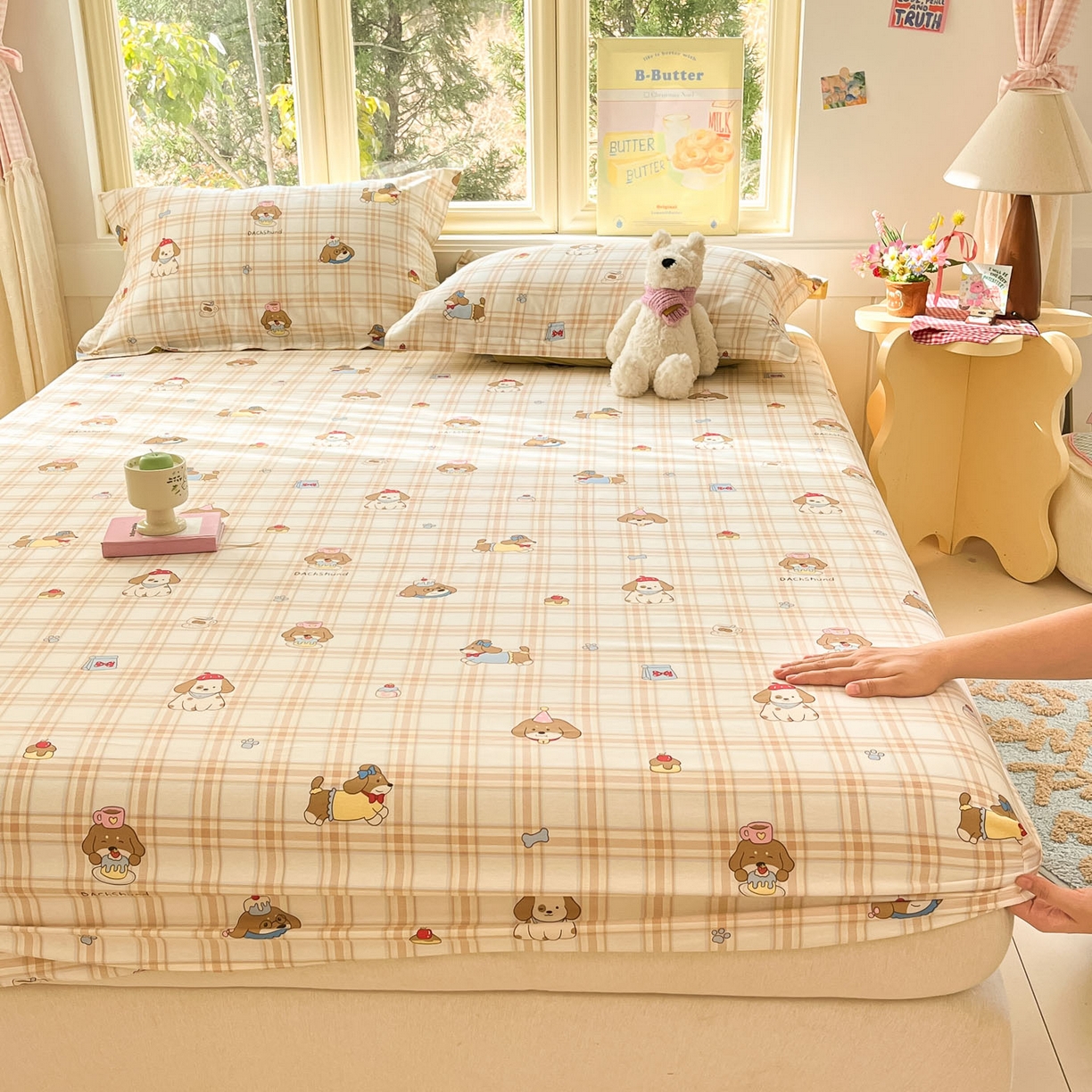 91家纺网 家纺一手货源 找家纺 （总）莱通家纺 2026春夏新款全棉12868印花四件套单品系列-单床笠