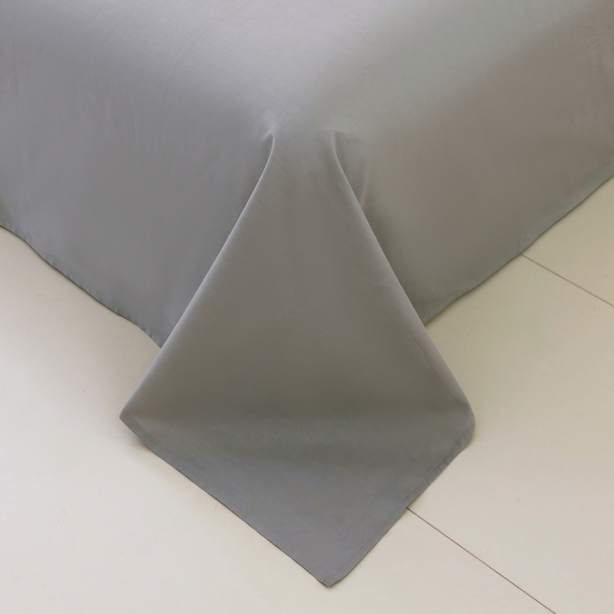 91家纺网 家纺一手货源 找家纺 小懒猪 2026新款13372A类双拼纯色全棉纯棉四件套 罗兰紫-椰子灰