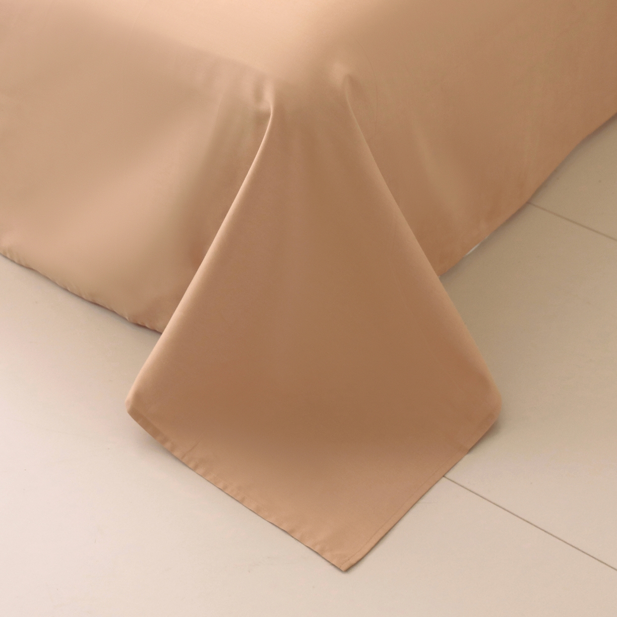 91家纺网 家纺一手货源 找家纺 小懒猪 2026新款13372A类双拼纯色全棉纯棉四件套 奶昔白-茶棕