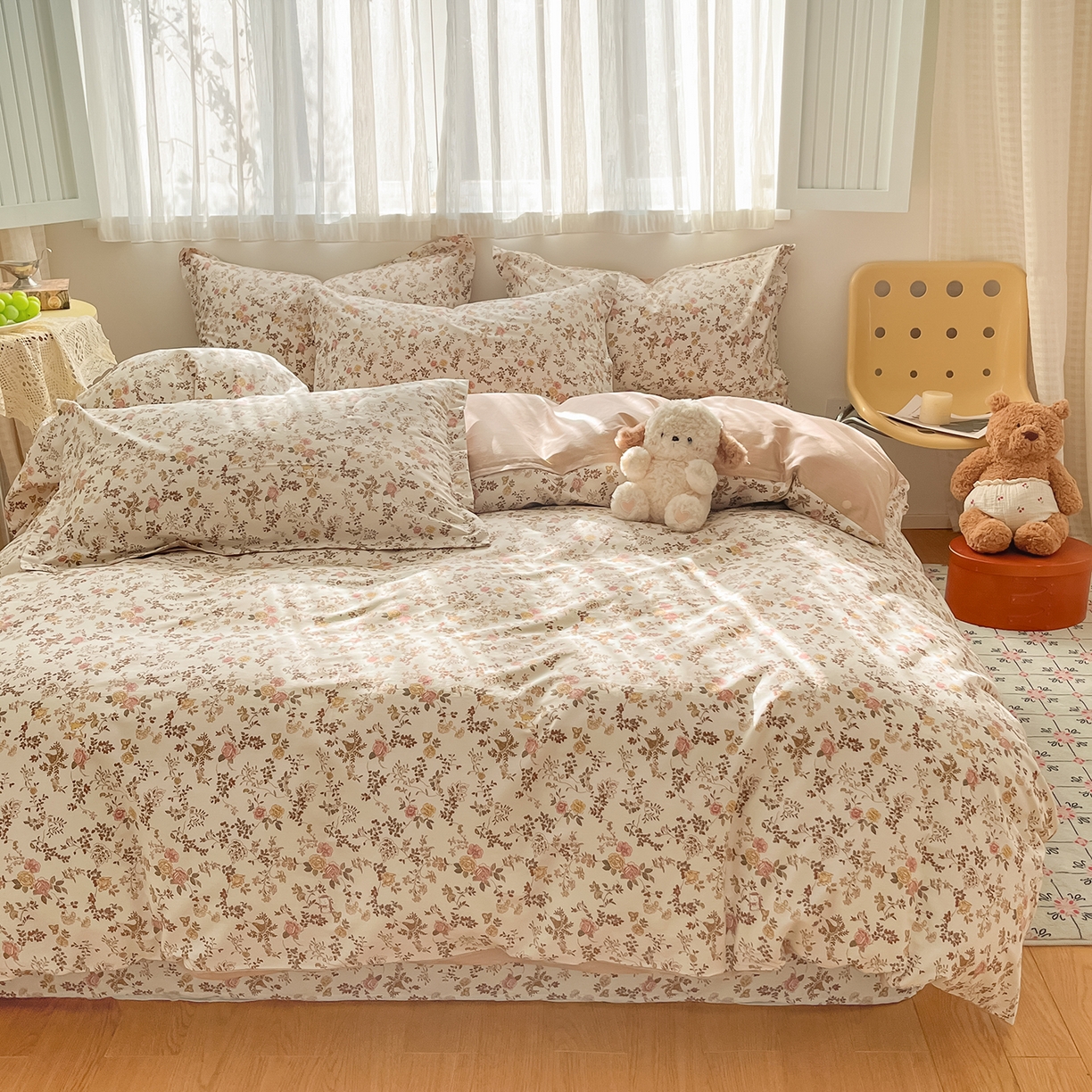 91家纺网 家纺一手货源 找家纺 （总）花梦欣 2026新款全棉纯棉印花花卉款四件套