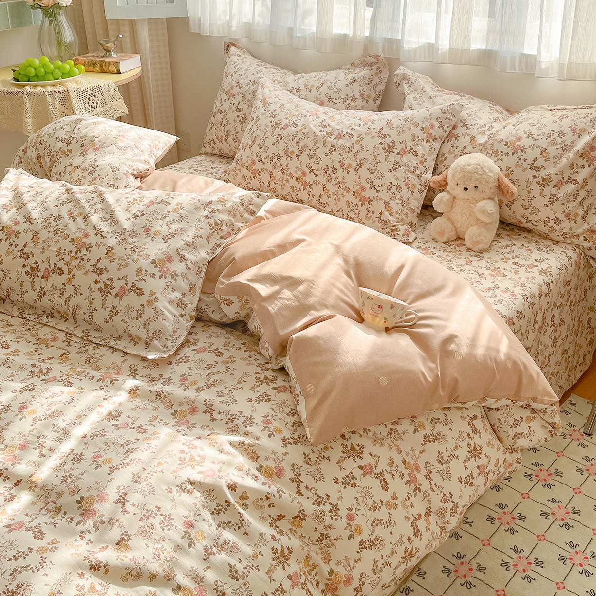 91家纺网 家纺一手货源 找家纺 （总）花梦欣 2026新款全棉纯棉印花花卉款四件套