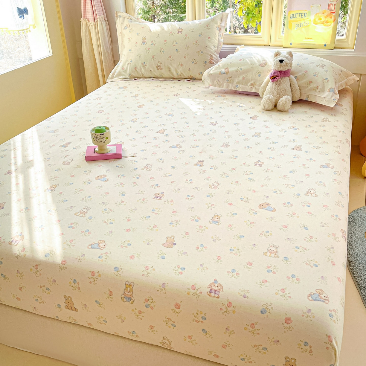 91家纺网 家纺一手货源 找家纺 莱通家纺 2026春夏新款全棉12868印花四件套单品系列-单床笠 浪花轻歌