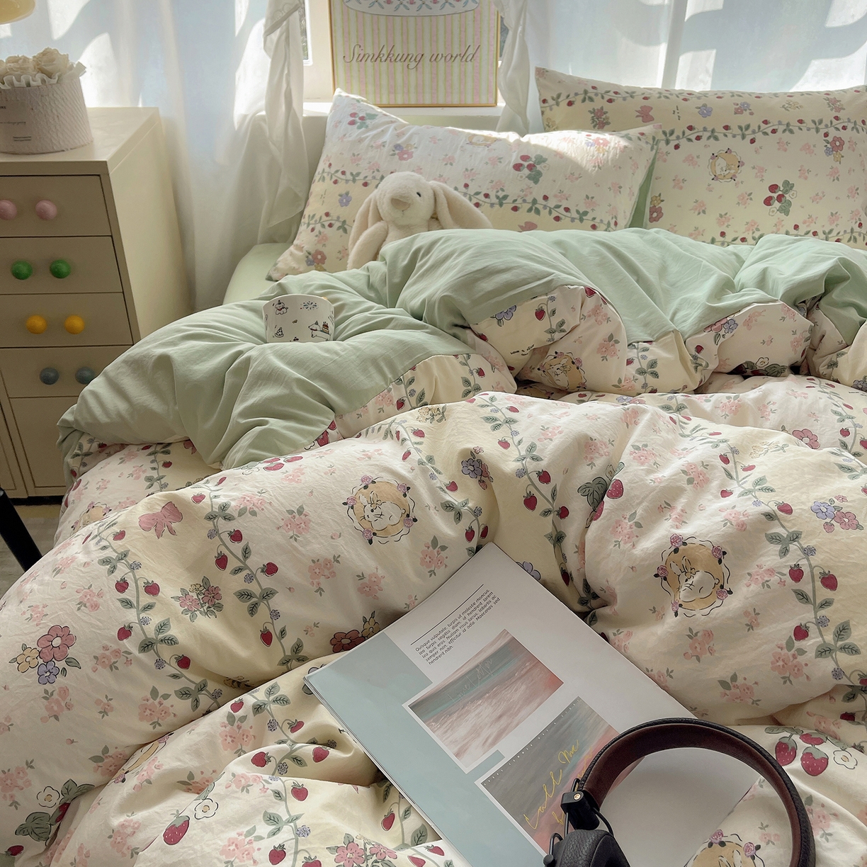 91家纺网 家纺一手货源 找家纺 （总）沐芷 2026 A类105g水洗棉四件套超柔手感床上宿舍三件套床单被套