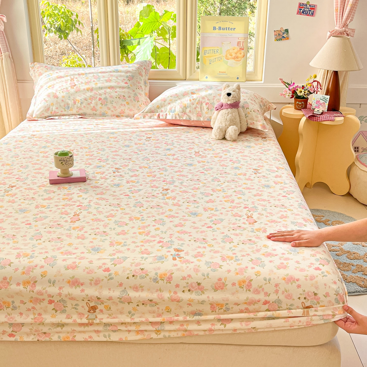 莱通家纺 2026春夏新款全棉12868印花四件套单品系列-单床笠 梦露乐园