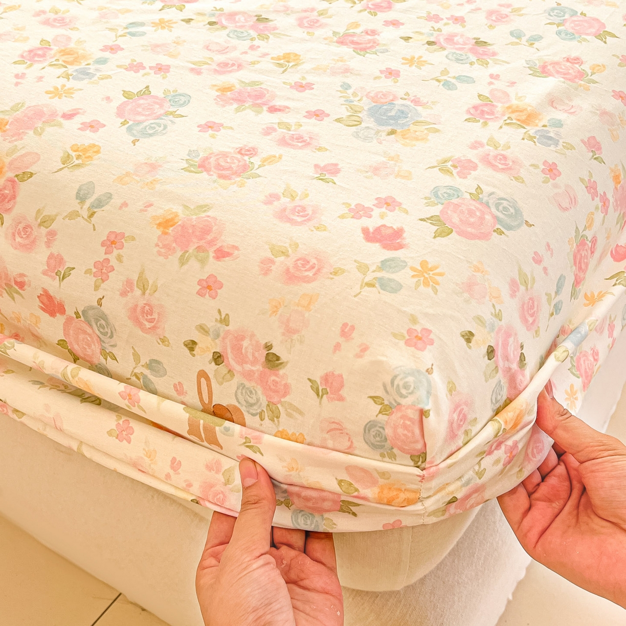 91家纺网 家纺一手货源 找家纺 莱通家纺 2026春夏新款全棉12868印花四件套单品系列-单床笠 梦露乐园