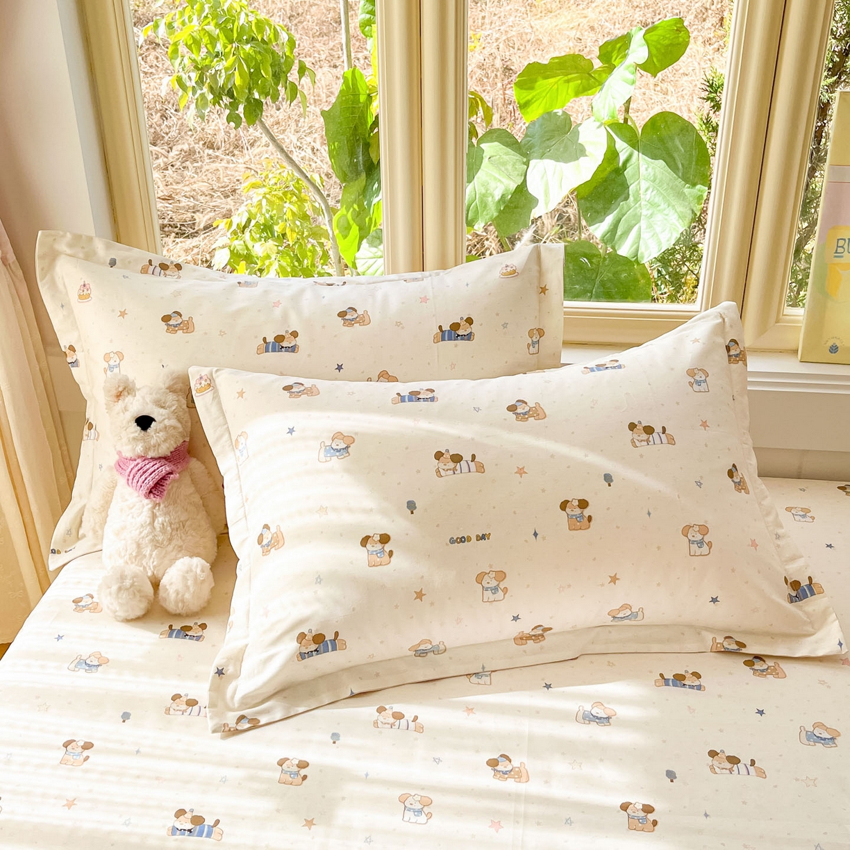 91家纺网 家纺一手货源 找家纺 莱通家纺 2026春夏新款全棉12868印花四件套单品系列-单床笠 魔法小柴