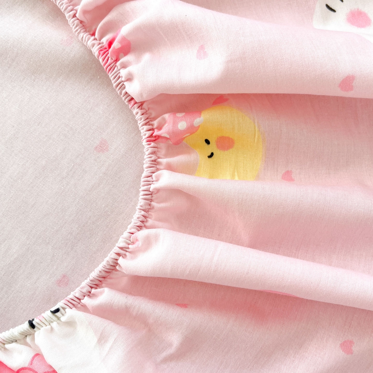 91家纺网 家纺一手货源 找家纺 莱通家纺 2026春夏新款全棉12868印花四件套单品系列-单床笠 奶油凯蒂