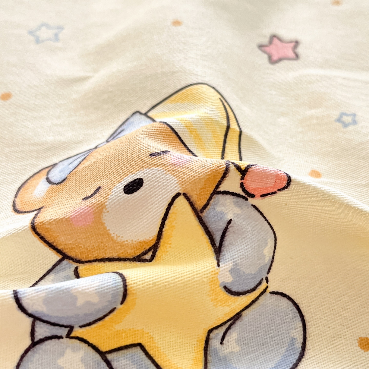 91家纺网 家纺一手货源 找家纺 莱通家纺 2026春夏新款全棉12868印花四件套单品系列-单床笠 睡梦熊