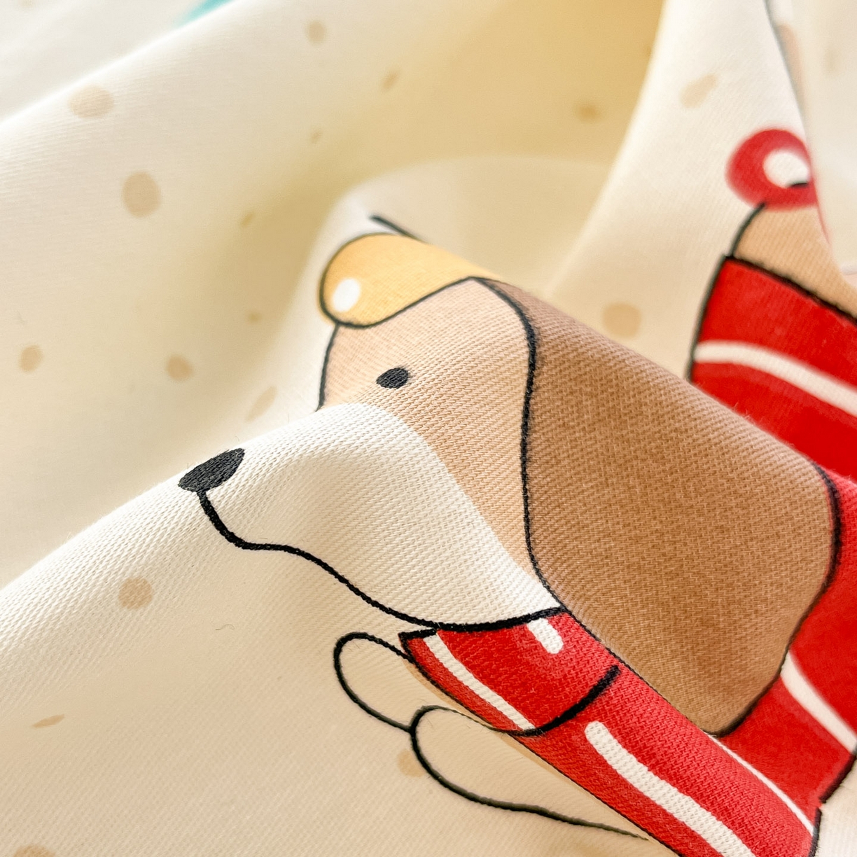 91家纺网 家纺一手货源 找家纺 莱通家纺 2026春夏新款全棉12868印花四件套单品系列-单床笠 汪星卧室