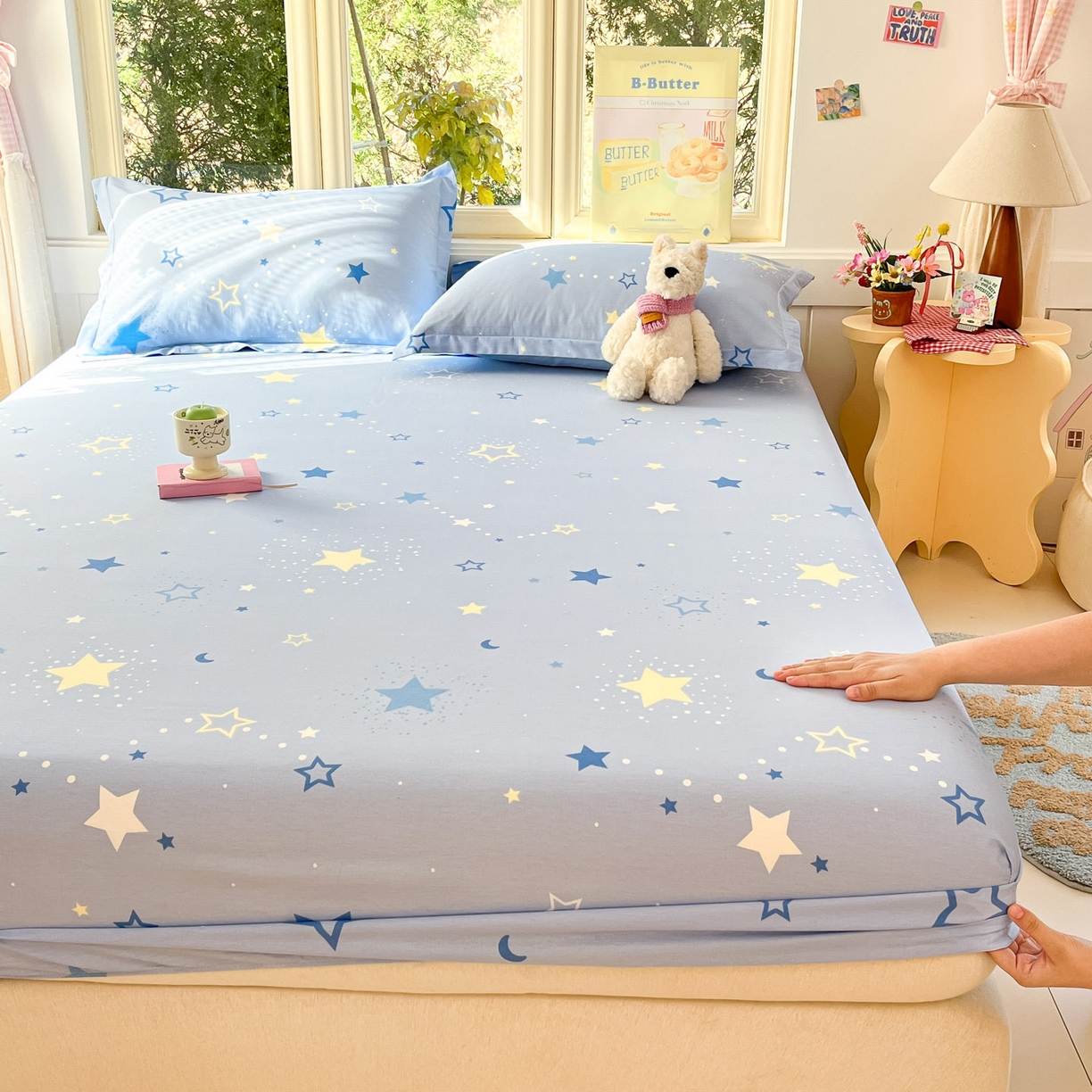 莱通家纺 2026春夏新款全棉12868印花四件套单品系列-单床笠 五星集