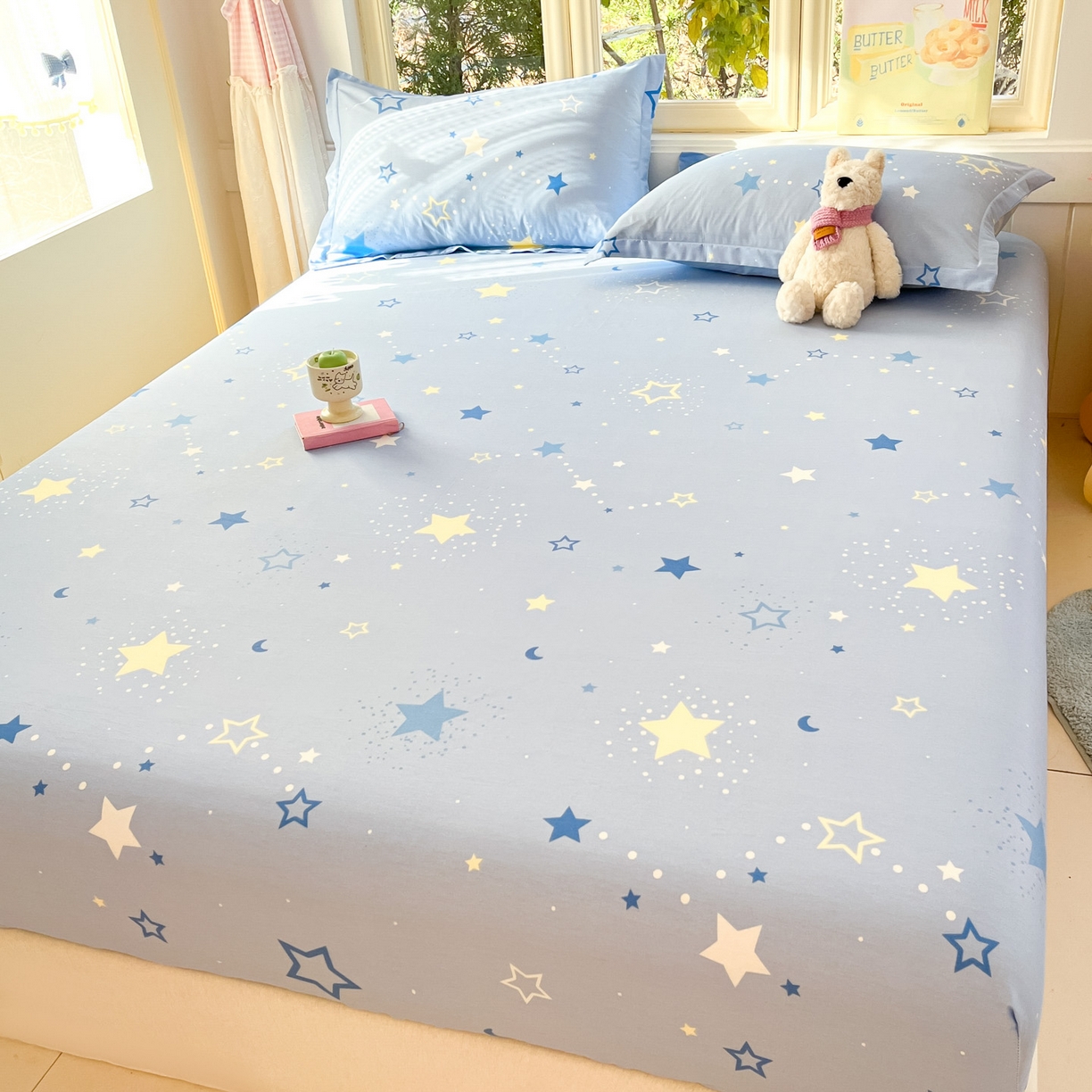 91家纺网 家纺一手货源 找家纺 莱通家纺 2026春夏新款全棉12868印花四件套单品系列-单床笠 五星集