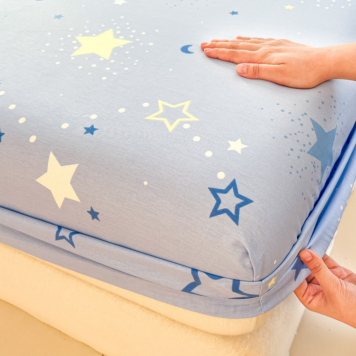 91家纺网 家纺一手货源 找家纺 莱通家纺 2026春夏新款全棉12868印花四件套单品系列-单床笠 五星集