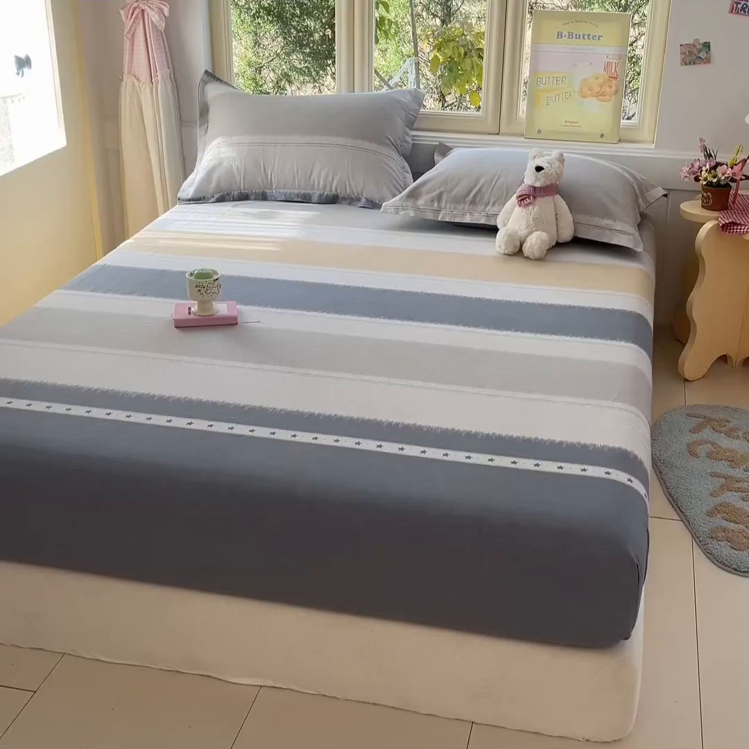 91家纺网 家纺一手货源 找家纺 莱通家纺 2026春夏新款全棉12868印花四件套单品系列-单床笠 星辰大海