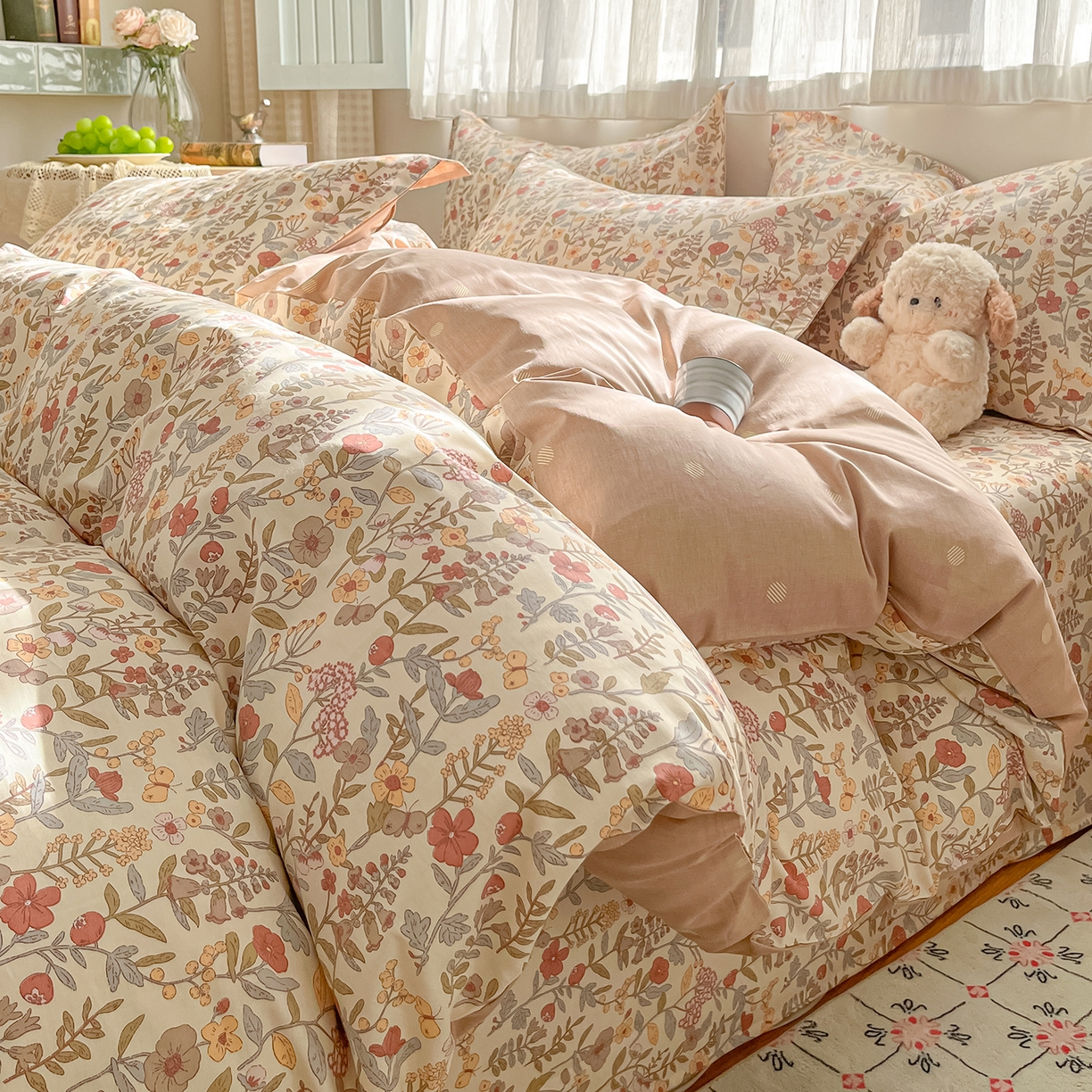 91家纺网 家纺一手货源 找家纺 （总）花梦欣 2026新款全棉纯棉印花花卉款四件套